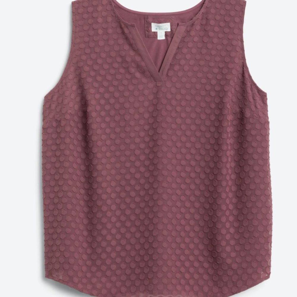 Ezide Textured Mixed Material Top